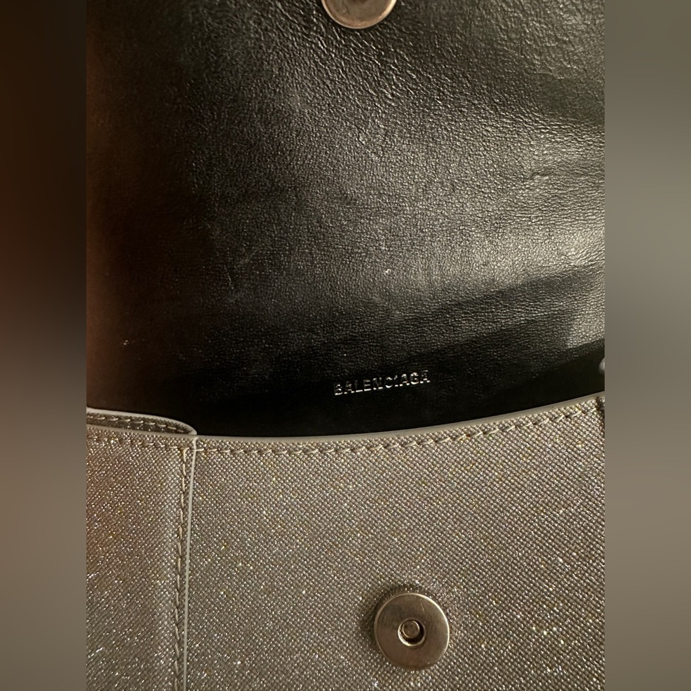 BALENCIAGA Silver Glitter Hourglass Bag XS - Picture 4 of 6
